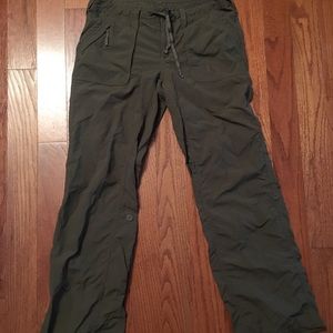 The North Face olive green nylon hiking pants